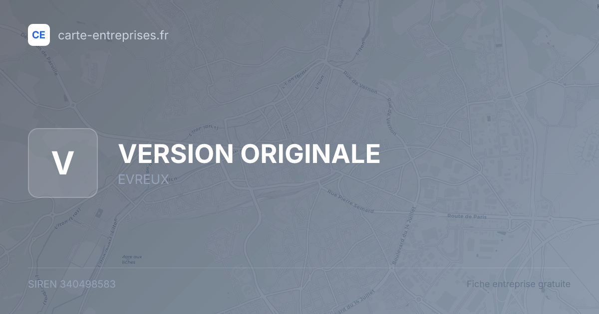 VERSION ORIGINALE — 340498583 — fiche entreprise