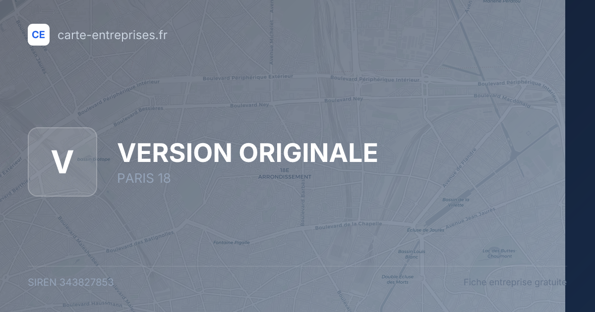VERSION ORIGINALE — 343827853 — fiche entreprise