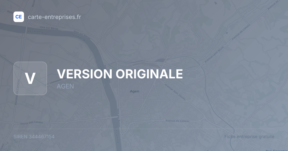 VERSION ORIGINALE — 344467154 — fiche entreprise