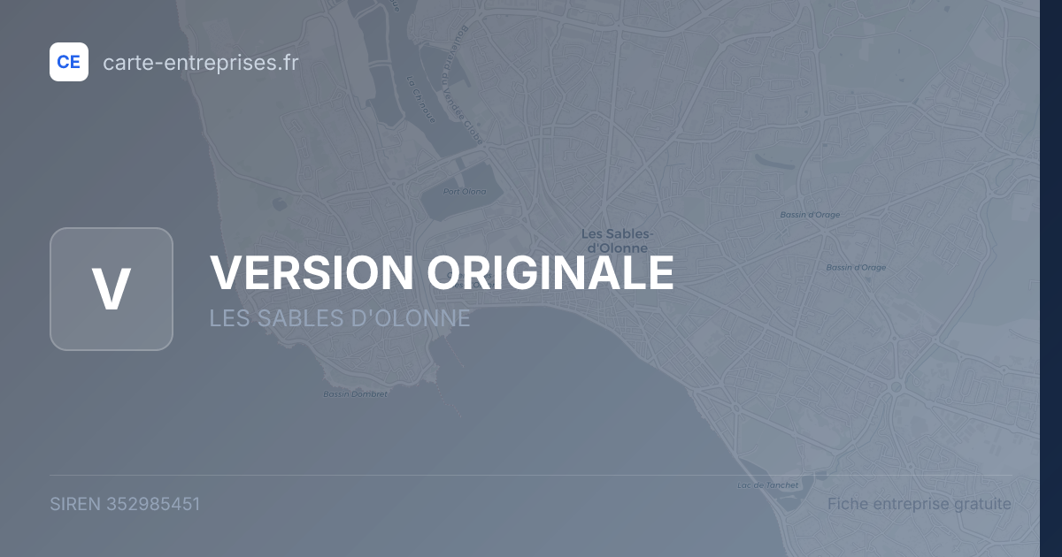 VERSION ORIGINALE — 352985451 — fiche entreprise