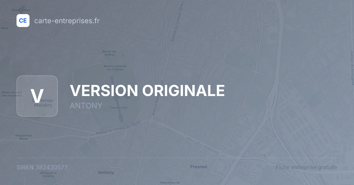 VERSION ORIGINALE — 382430577 — fiche entreprise