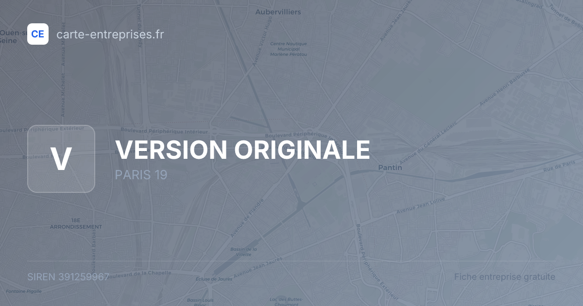 VERSION ORIGINALE — 391259967 — fiche entreprise