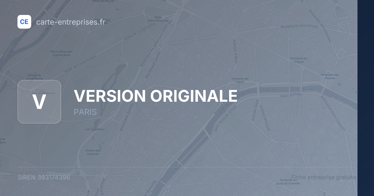 VERSION ORIGINALE — 393174396 — fiche entreprise