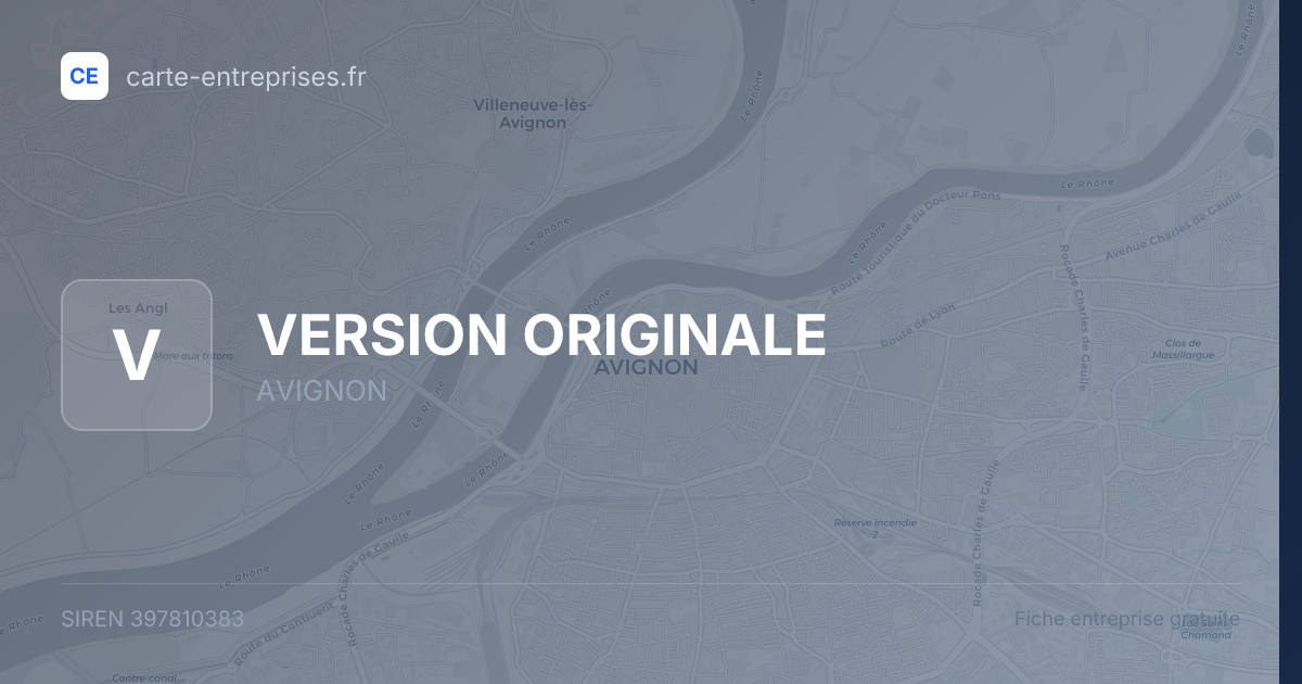 VERSION ORIGINALE — 397810383 — fiche entreprise