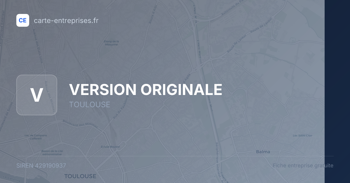 VERSION ORIGINALE — 429190937 — fiche entreprise