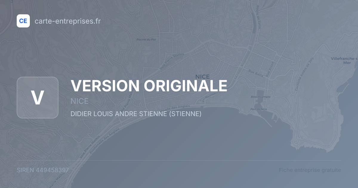 VERSION ORIGINALE — 449458397 — fiche entreprise