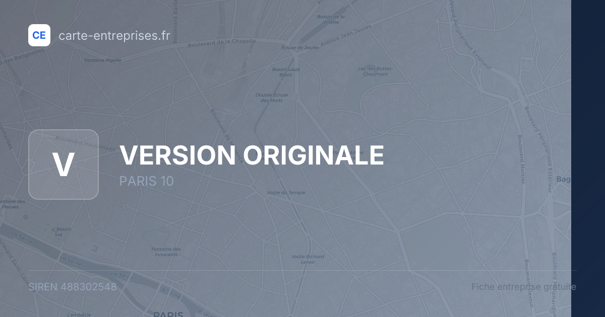 VERSION ORIGINALE — 488302548 — fiche entreprise