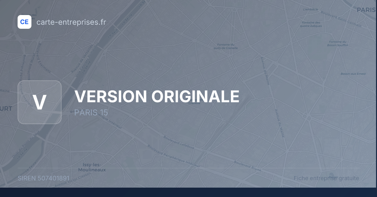 VERSION ORIGINALE — 507401891 — fiche entreprise