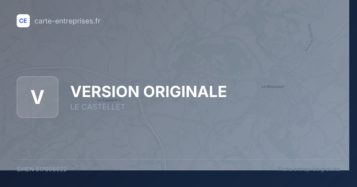 VERSION ORIGINALE — 517808622 — fiche entreprise