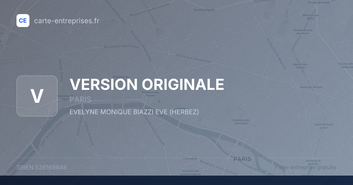 VERSION ORIGINALE — 538169848 — fiche entreprise