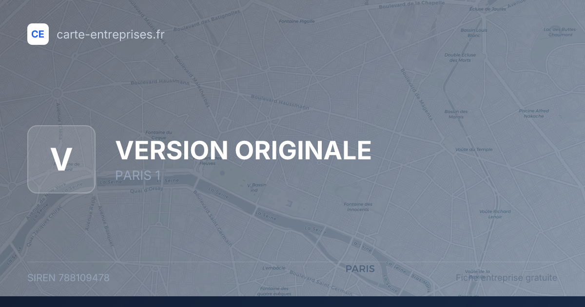 VERSION ORIGINALE — 788109478 — fiche entreprise