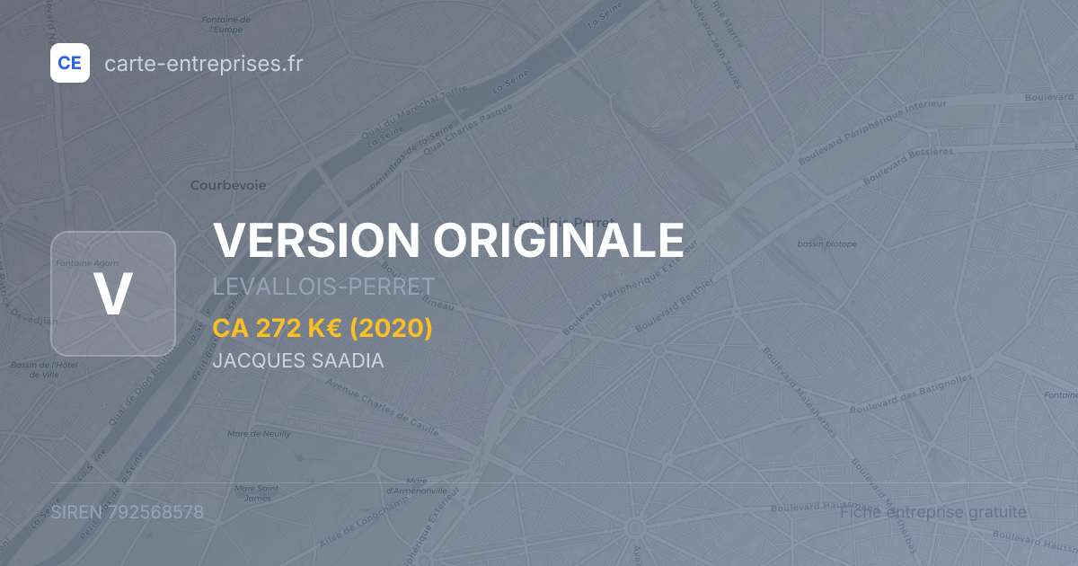 VERSION ORIGINALE — 792568578 — fiche entreprise