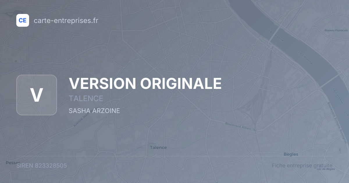 VERSION ORIGINALE — 823328505 — fiche entreprise