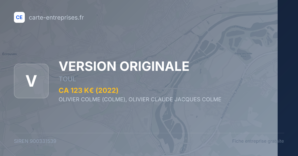 VERSION ORIGINALE — 900331539 — fiche entreprise