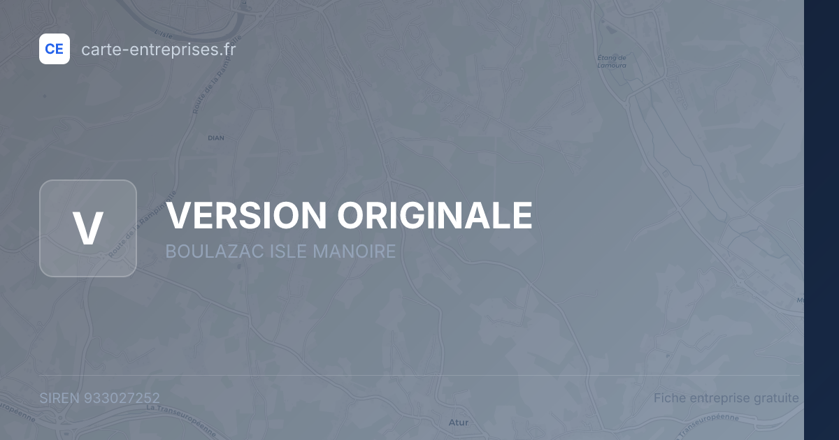 VERSION ORIGINALE — 933027252 — fiche entreprise