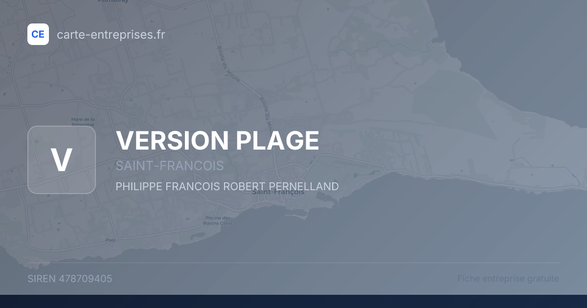 VERSION PLAGE — 478709405 — fiche entreprise