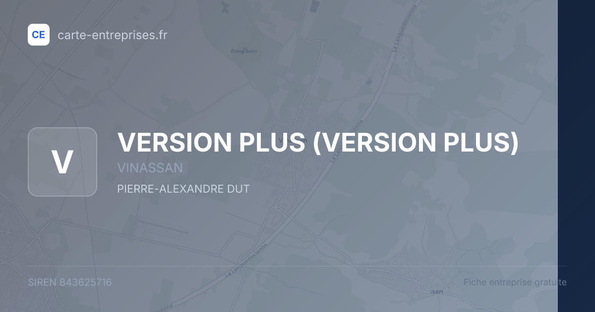VERSION PLUS — 843625716 — fiche entreprise
