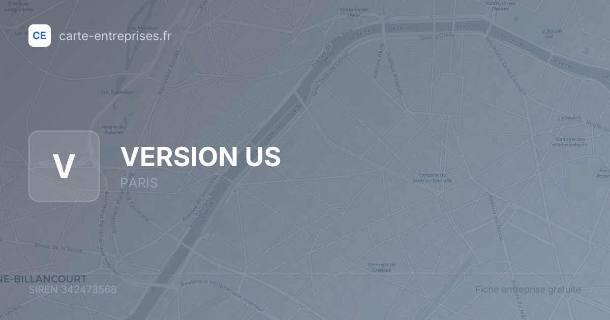 VERSION US — 342473568 — fiche entreprise