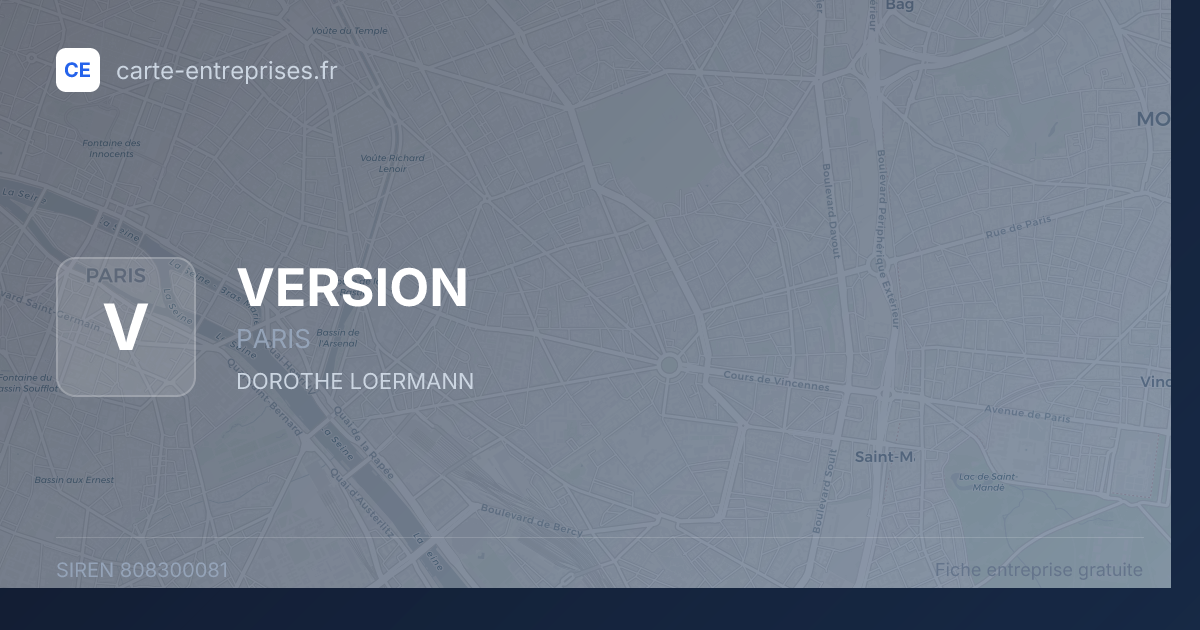 VERSION — 808300081 — fiche entreprise
