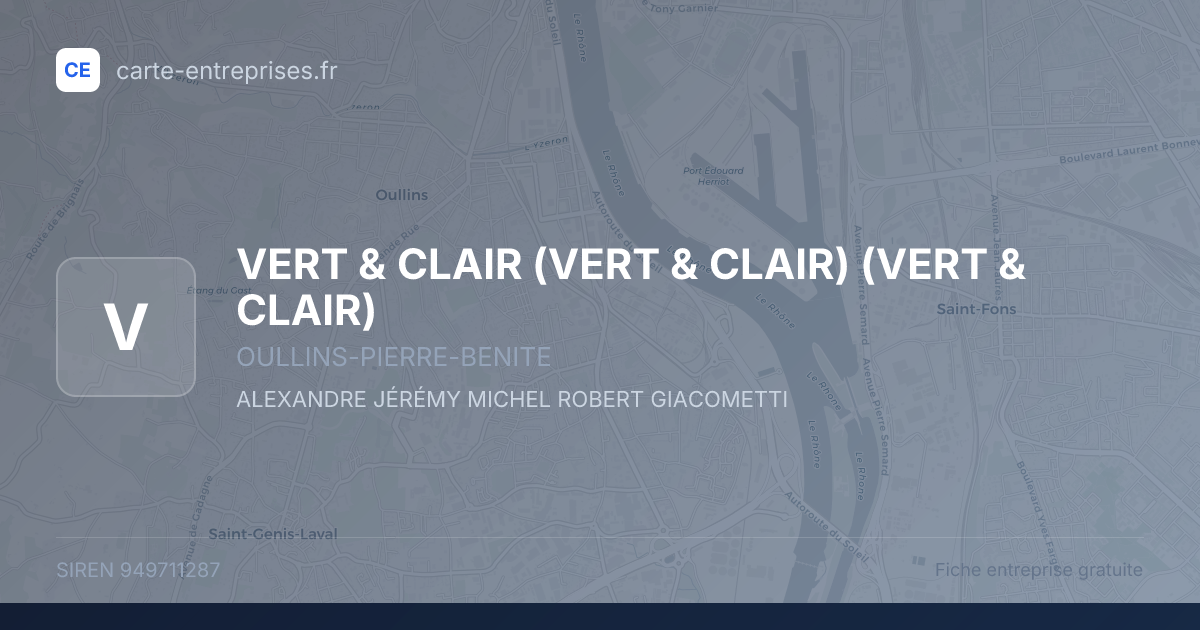 VERT & CLAIR (VERT & CLAIR) (VERT & CLAIR) — 949711287 — fiche entreprise