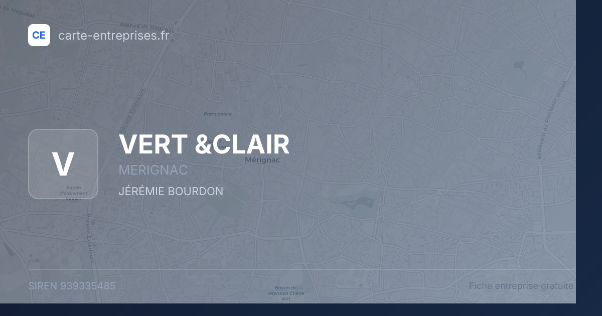 VERT &CLAIR — 939335485 — fiche entreprise