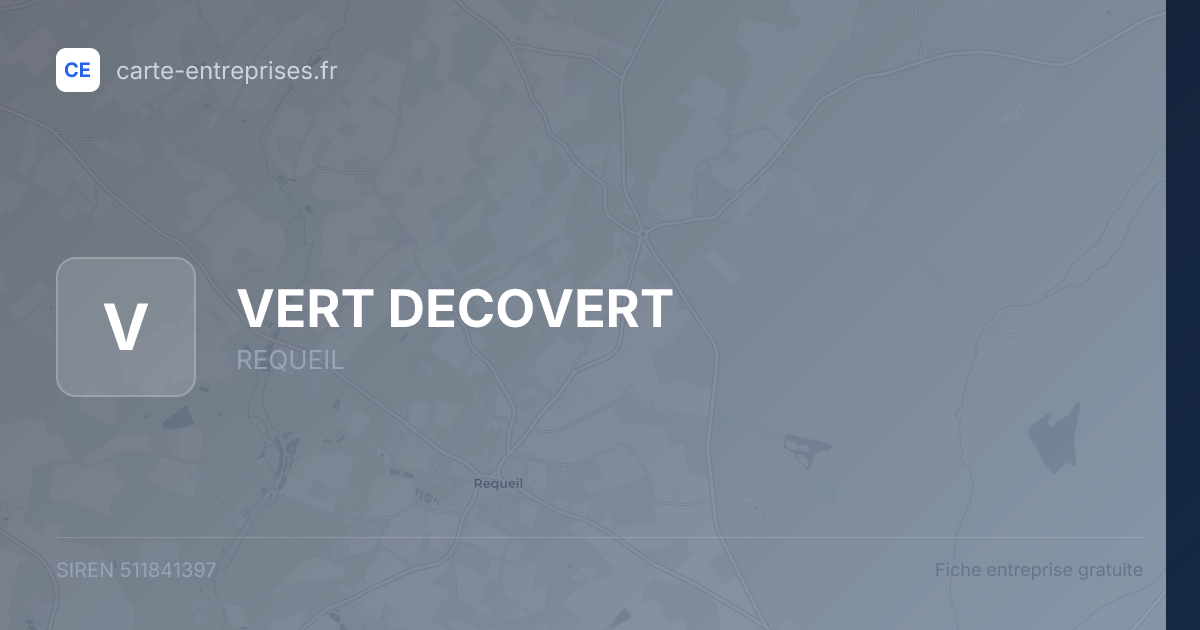 VERT DECOVERT — 511841397 — fiche entreprise