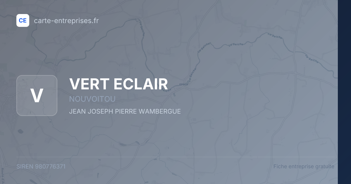 VERT ECLAIR — 980776371 — fiche entreprise