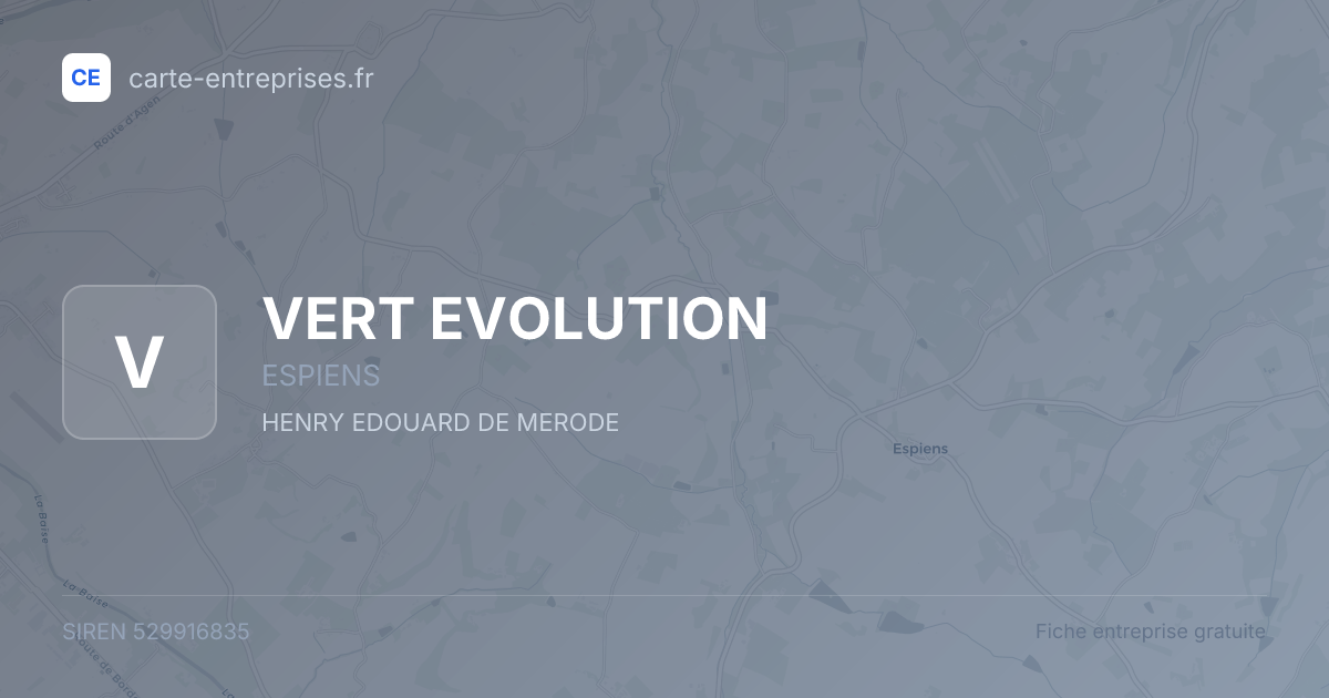 VERT EVOLUTION — 529916835 — fiche entreprise