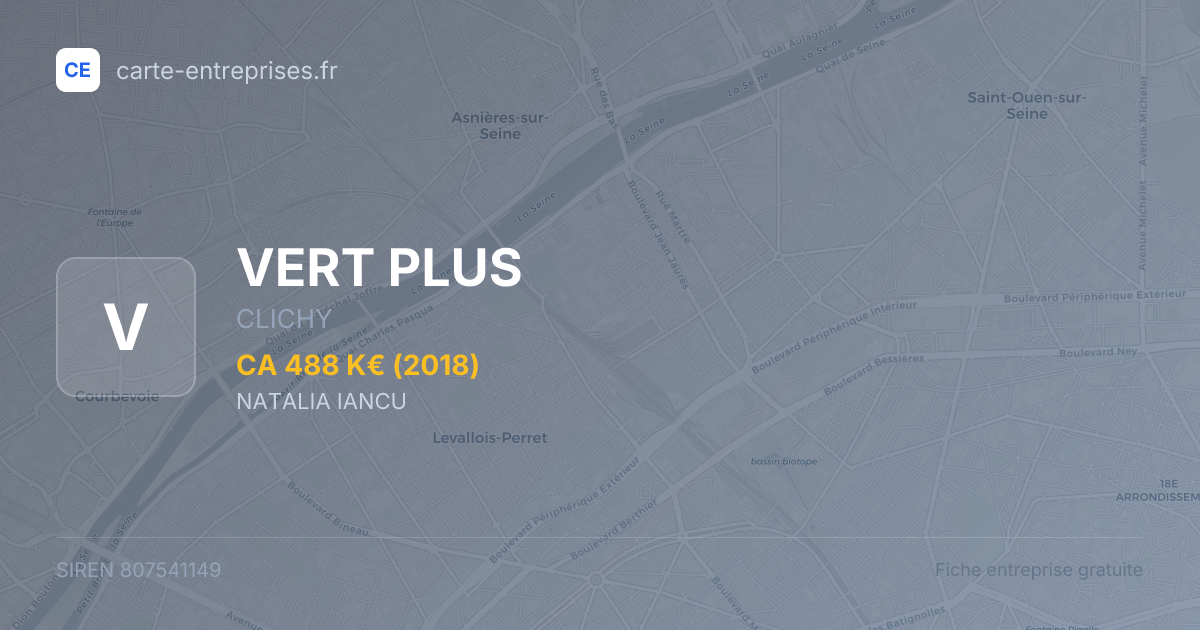 VERT PLUS — 807541149 — fiche entreprise