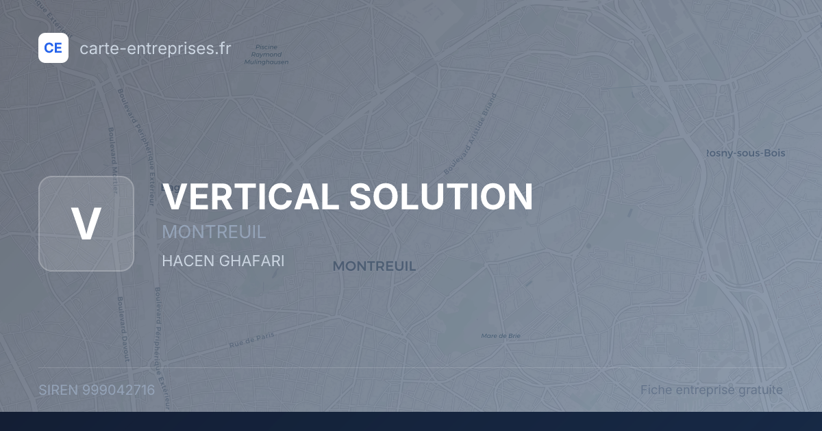 VERTICAL SOLUTION — 999042716 — fiche entreprise