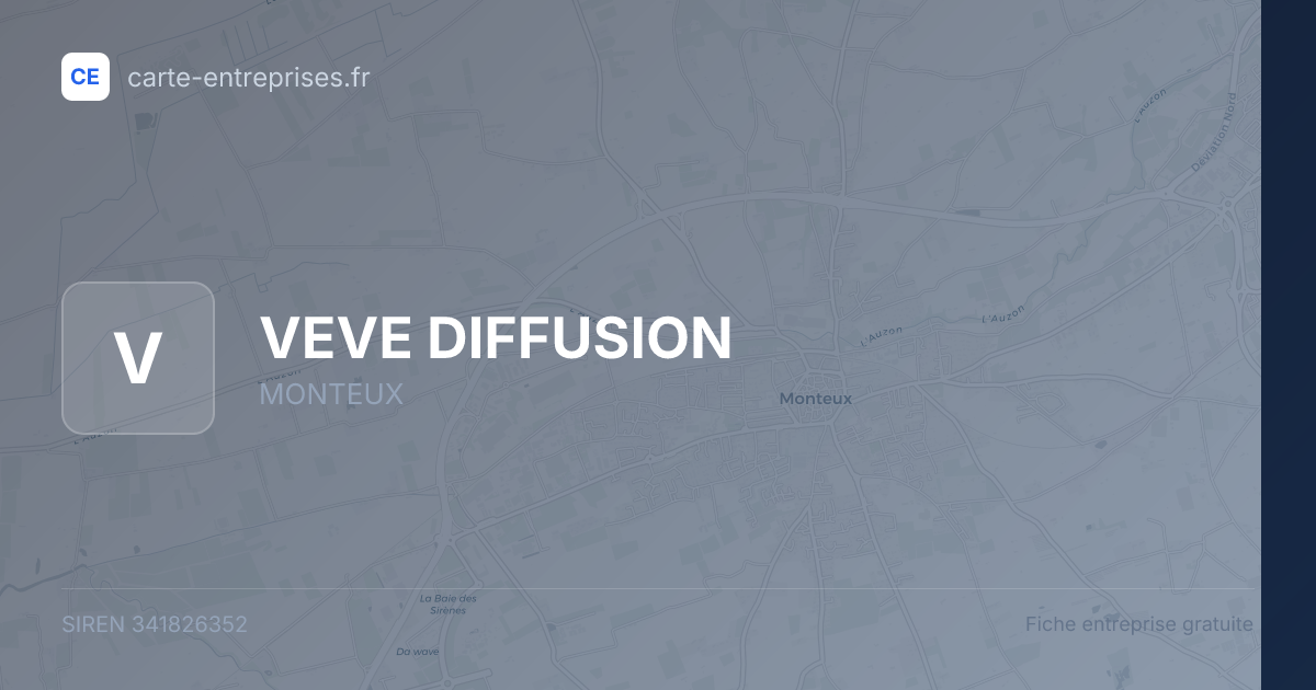 VEVE DIFFUSION — 341826352 — fiche entreprise