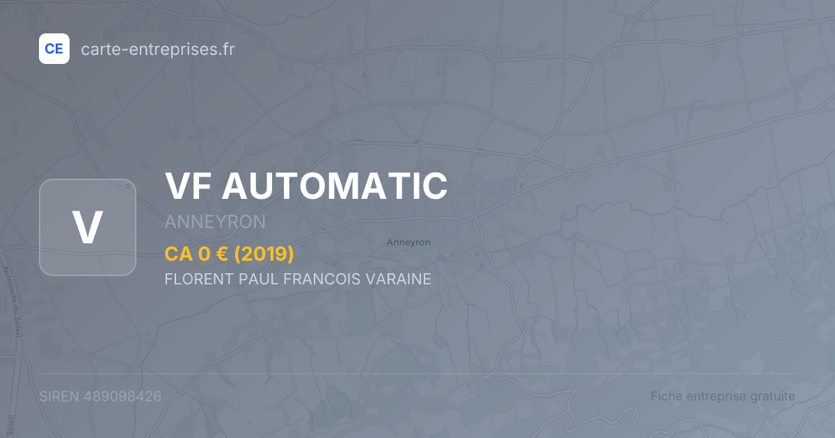 VF AUTOMATIC — 489098426 — fiche entreprise