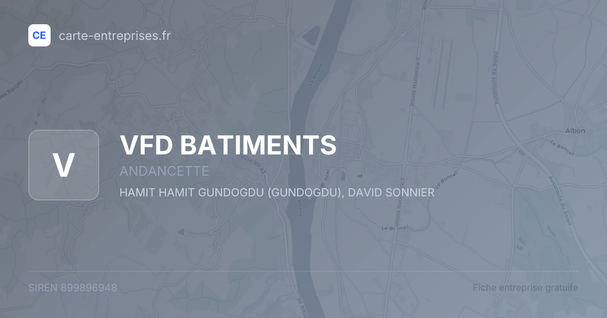 VFD BATIMENTS — 899896948 — fiche entreprise