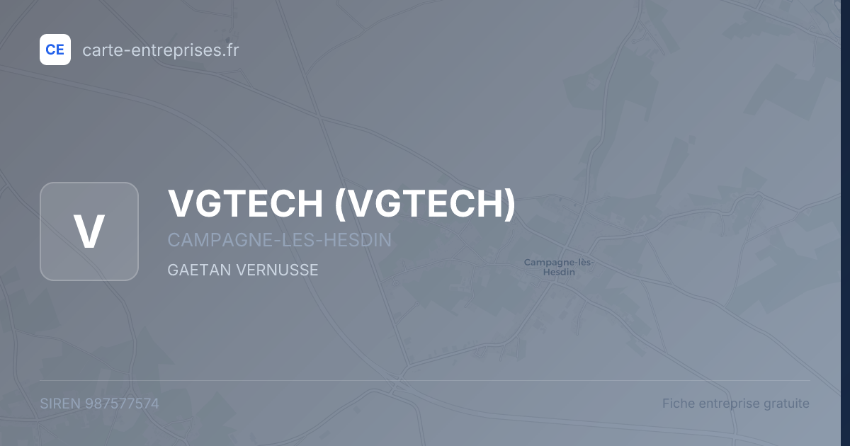 VGTECH — 987577574 — fiche entreprise