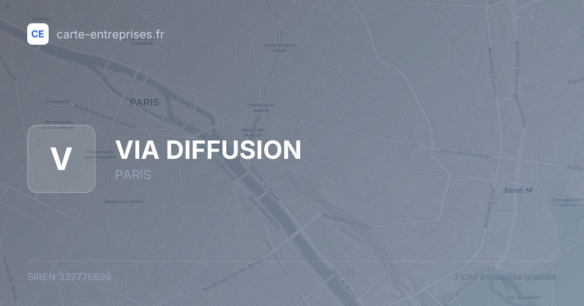 VIA DIFFUSION — 332776699 — fiche entreprise