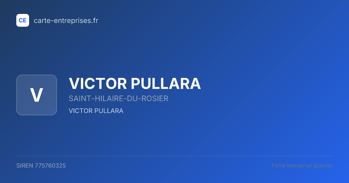 VICTOR PULLARA — 775760325 — fiche entreprise