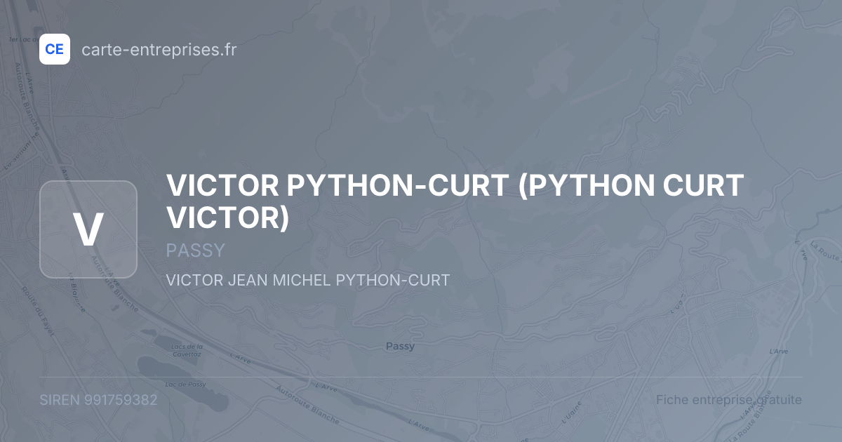 VICTOR PYTHON-CURT (PYTHON CURT VICTOR) — 991759382 — fiche entreprise