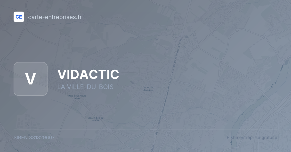 VIDACTIC — 331329607 — fiche entreprise