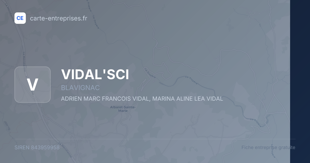 VIDAL'SCI — 843959958 — fiche entreprise