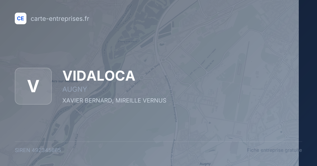 VIDALOCA — 492345665 — fiche entreprise