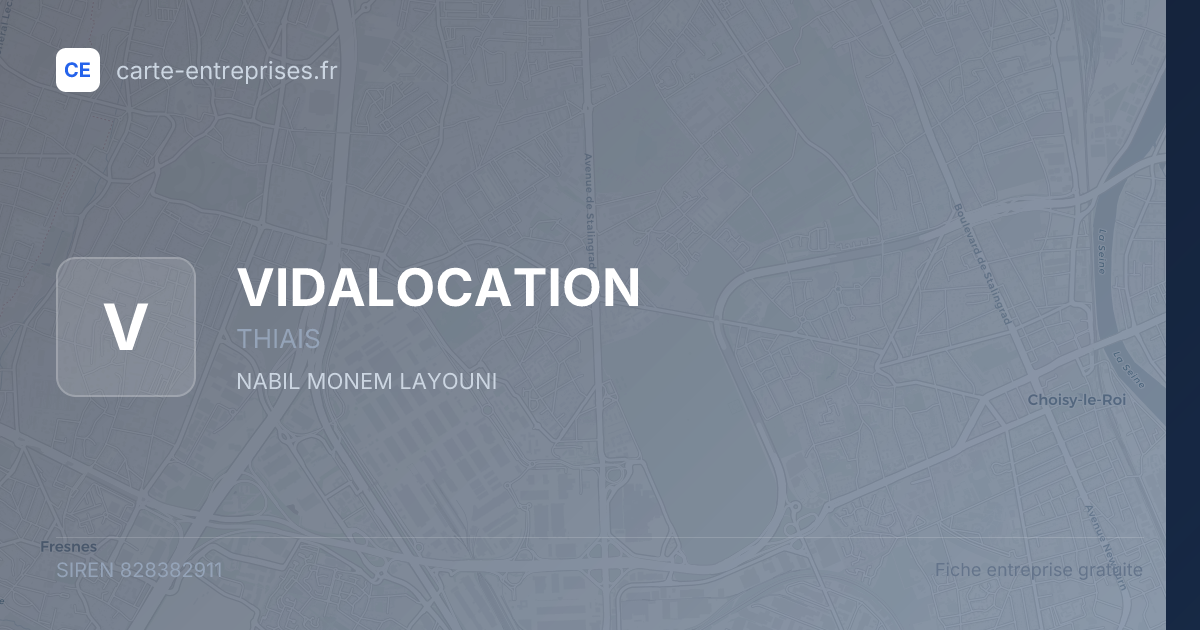 VIDALOCATION — 828382911 — fiche entreprise