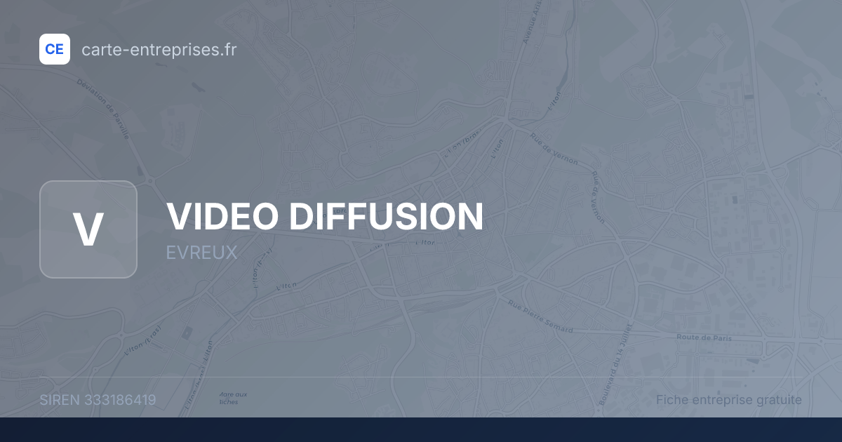 VIDEO DIFFUSION — 333186419 — fiche entreprise