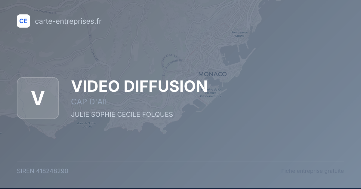 VIDEO DIFFUSION — 418248290 — fiche entreprise