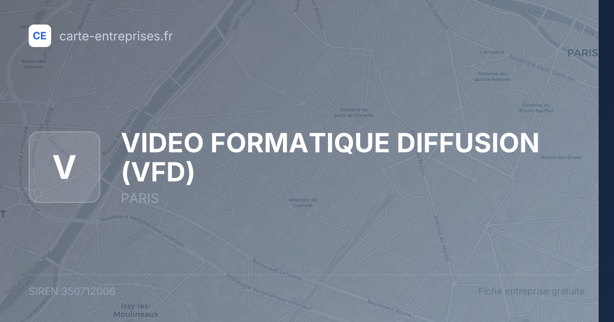 VIDEO FORMATIQUE DIFFUSION (VFD) — 350712006 — fiche entreprise