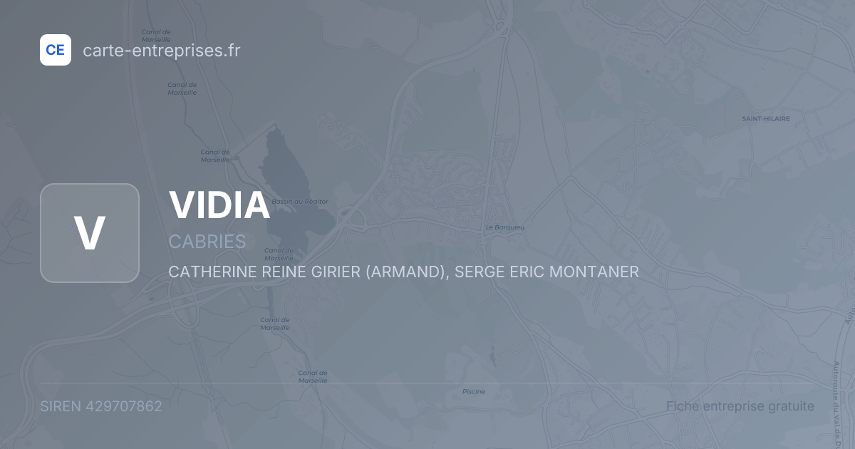 VIDIA — 429707862 — fiche entreprise