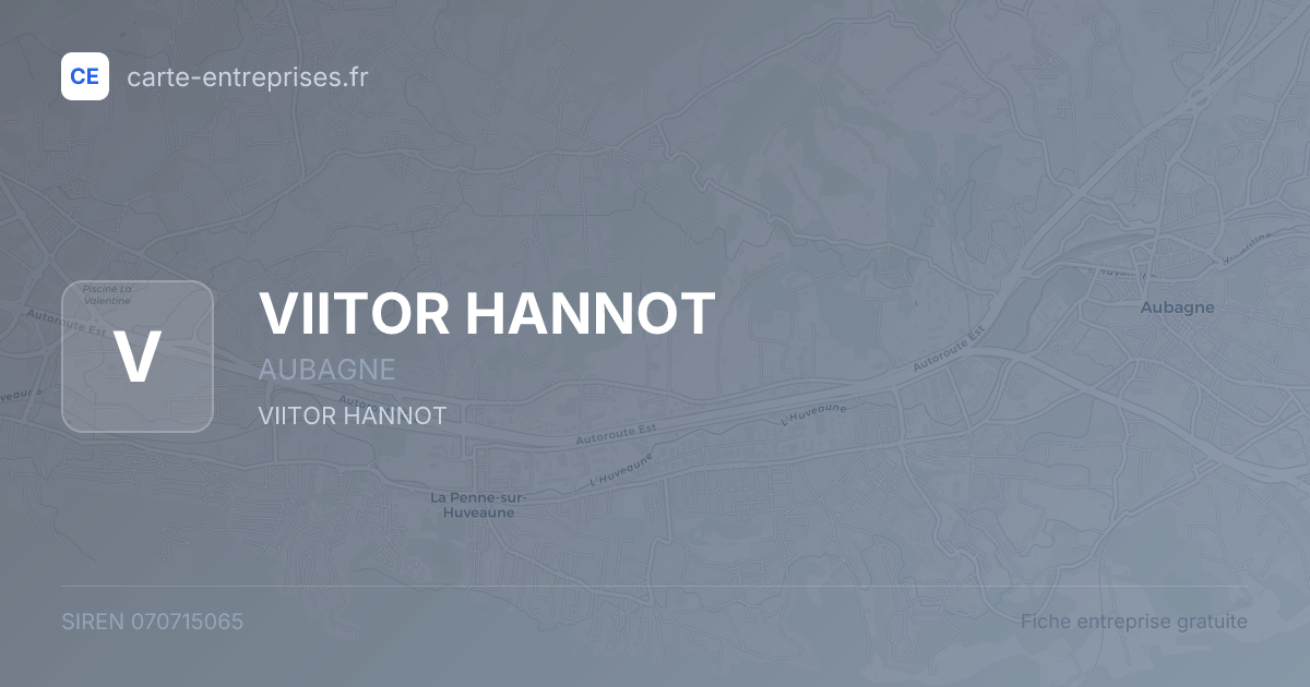 VIITOR HANNOT — 070715065 — fiche entreprise