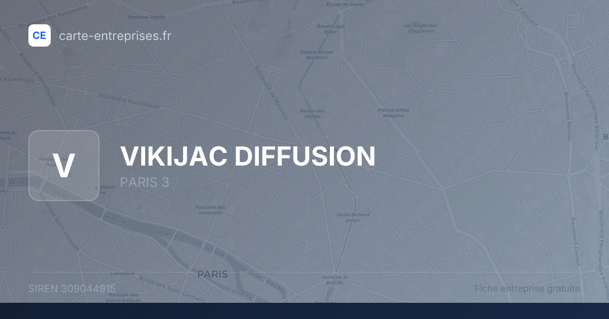 VIKIJAC DIFFUSION — 309044915 — fiche entreprise