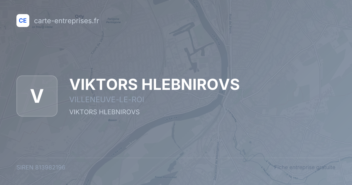 VIKTORS HLEBNIROVS — 813982196 — fiche entreprise