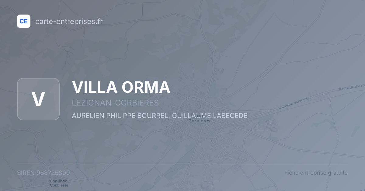VILLA ORMA — 988725800 — fiche entreprise