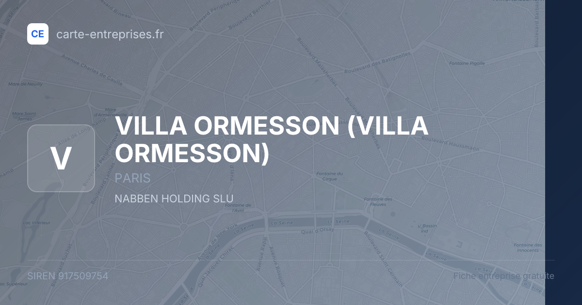 VILLA ORMESSON — 917509754 — fiche entreprise